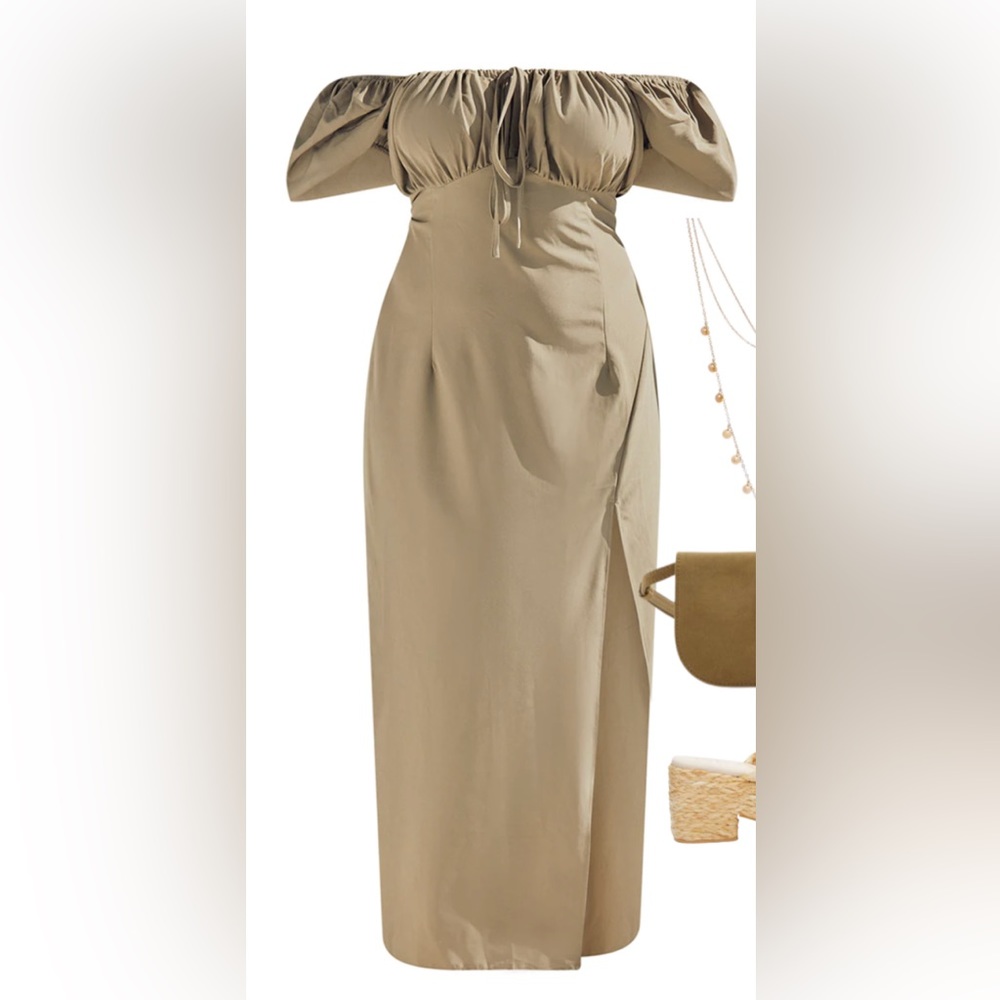 Plus Dark Olive Midi Dress